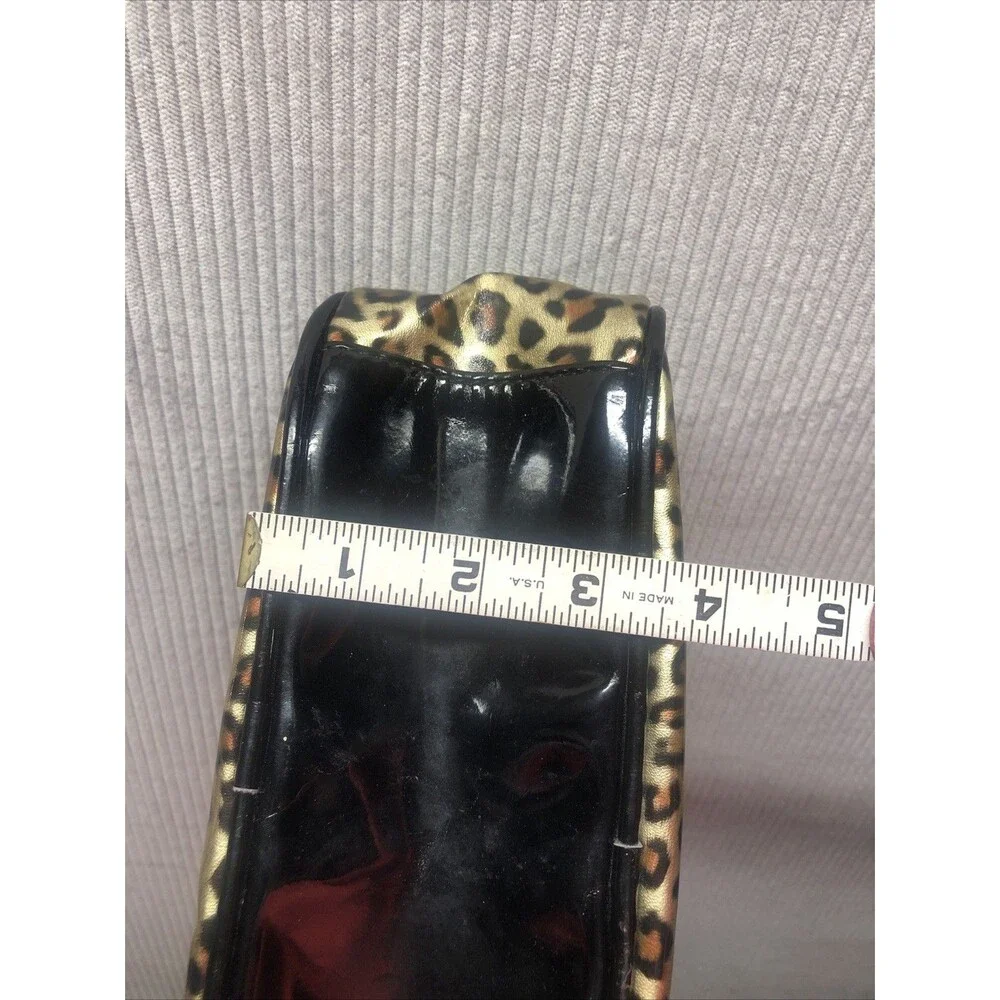 Betseyville Cosmetic Bag Gold Leopard Black Patent Organization Charm Zipper
